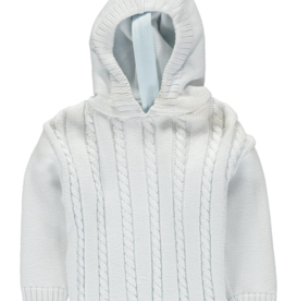 Carriage Boutique Cable Hooded Sweater Blue