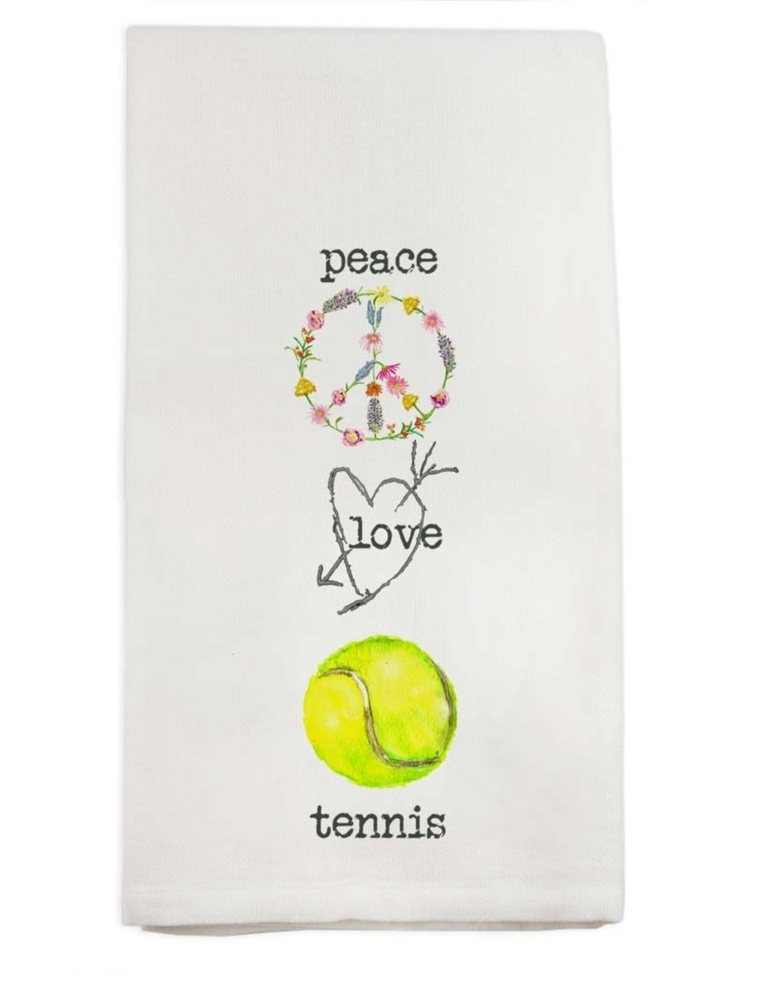 French Graffiti Peace Love Tennis Towel