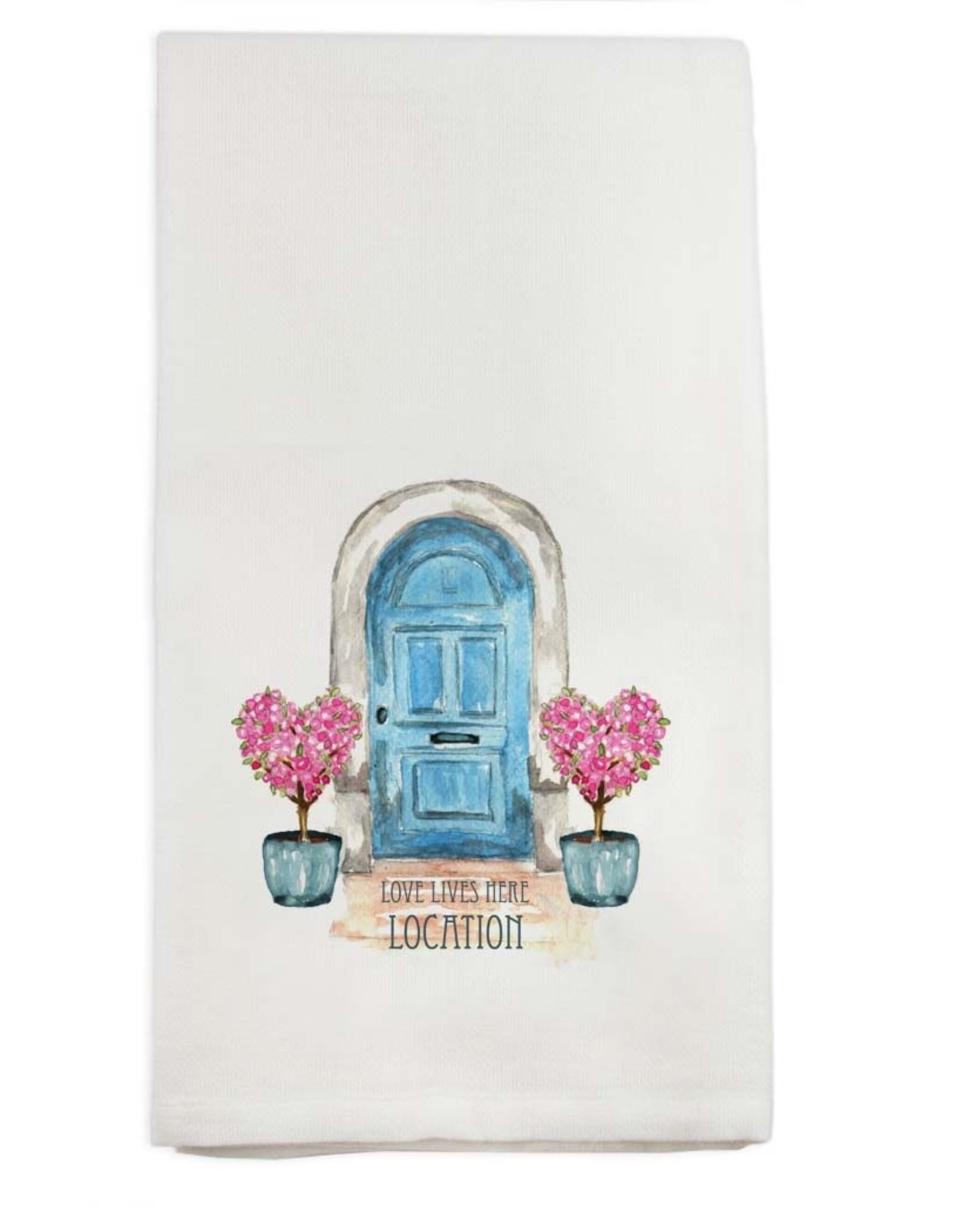 French Graffiti Blue Door Lake Bluff Towel