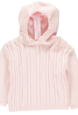 Carriage Boutique Pink Cable Hooded Sweater