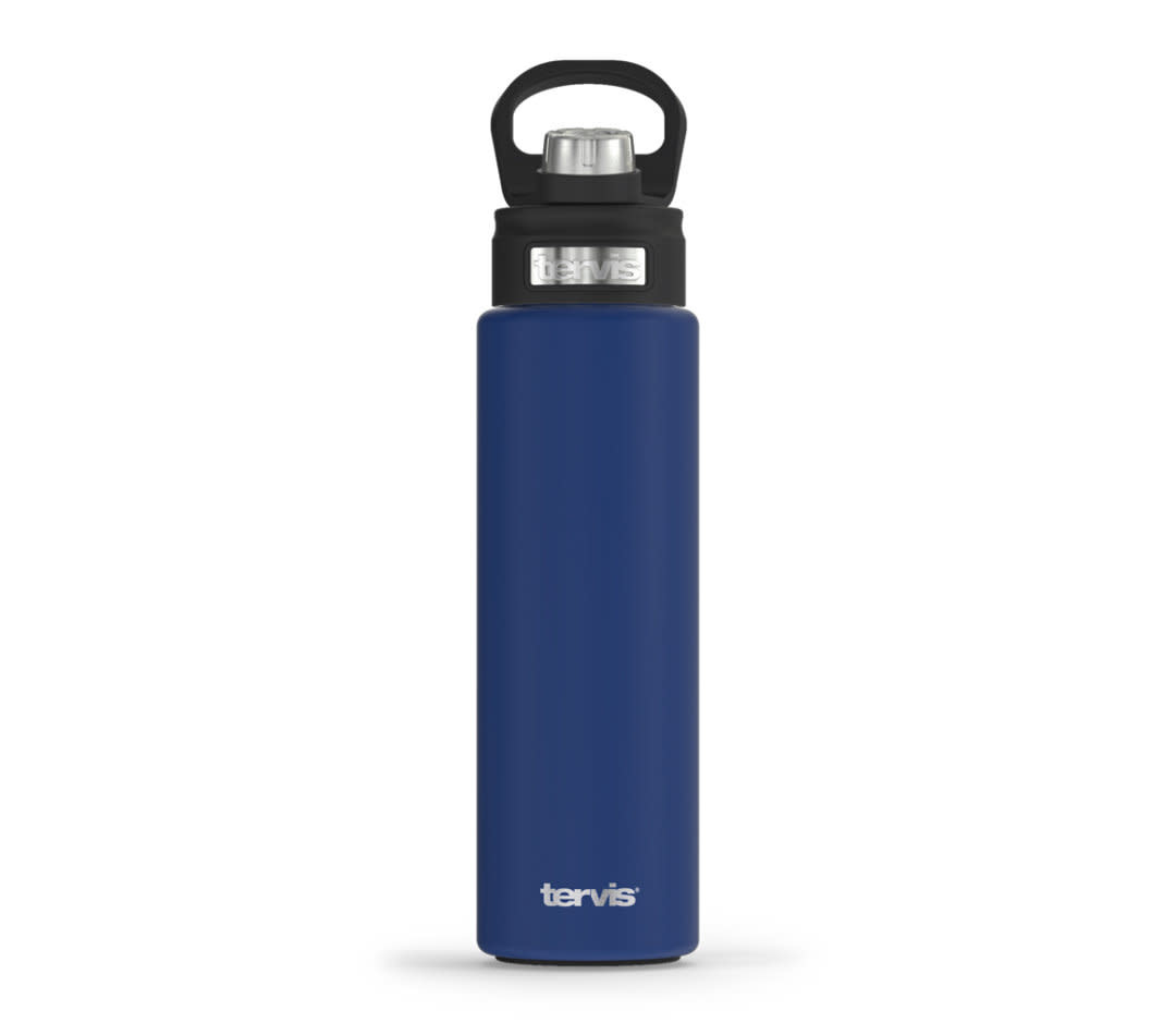 24oz Stainless Water Bottle Deepwater Blue Powder Coated - The
