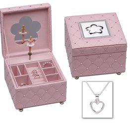 Pink Musical Jewelry Box w/ Necklace