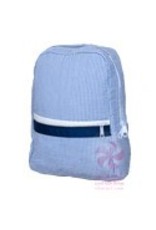Mint Small Backpack Navy Seersucker