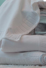 A Soft Idea Blanket w/pointelle border White Trim