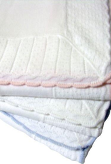 A Soft Idea Blanket w/pointelle border White Trim