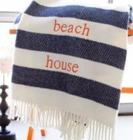 A Soft Idea Candy Stripe Throw Navy