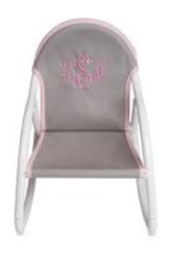 Hoohobbers Hoohobber Rocking Chair Grey Canvas Pink Gingham