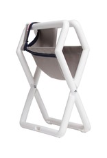 Hoohobbers Hoohobber White Jr. Director Chair Grey  Canvas w/ Navy Trim