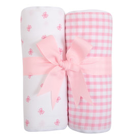 Three Marthas Set of 2 Burps Pink Bow Three Marthas Set of 2 Burps Pink Bow