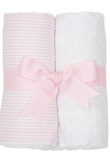 Three Marthas Set of 2 Burps Pink Seersucker