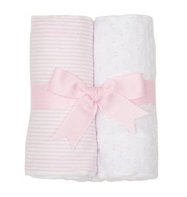 Three Marthas Set of 2 Burps Pink Seersucker