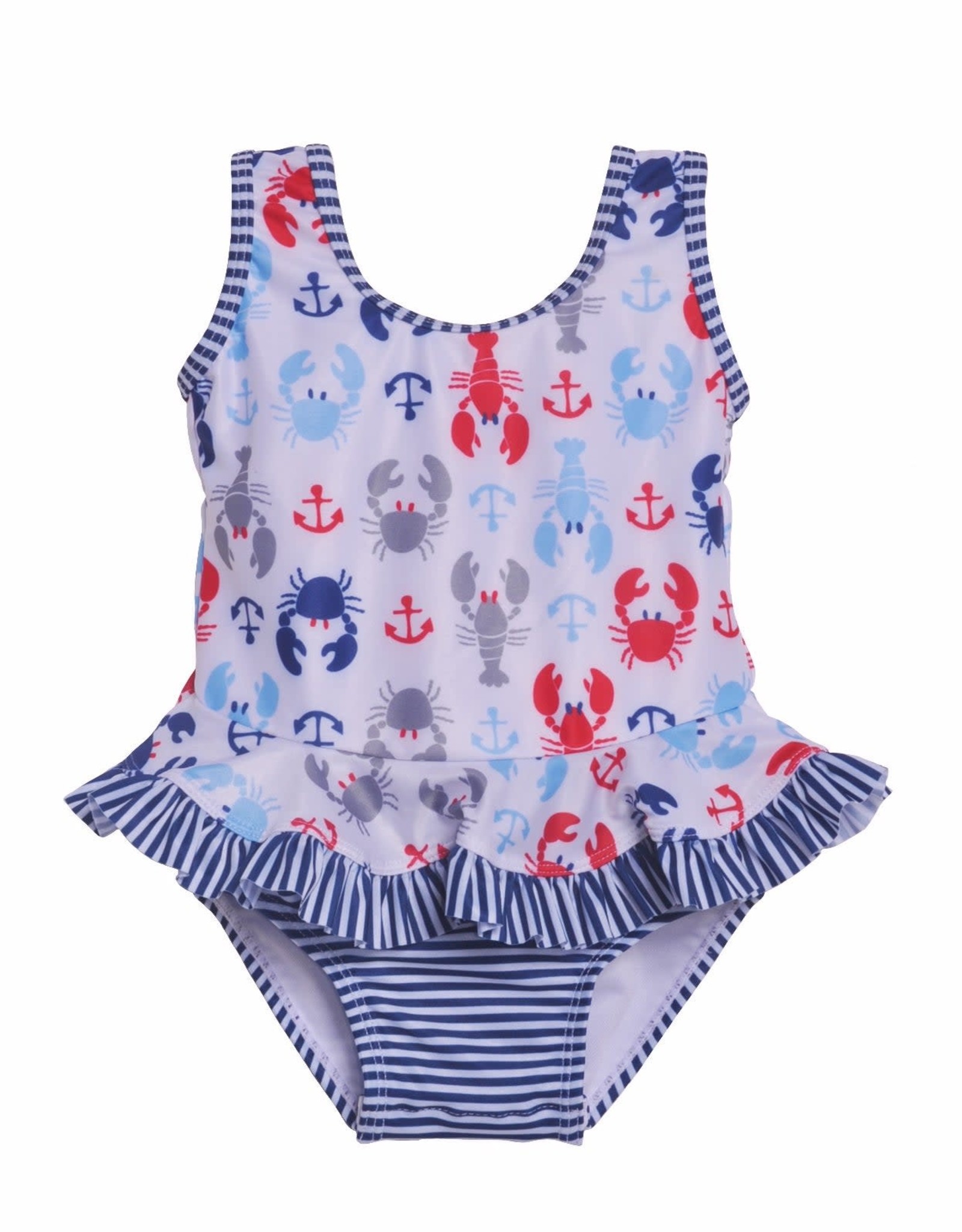 Flap Happy SPF 50 Crabby Lobster Infant Ruffle Swimsuit