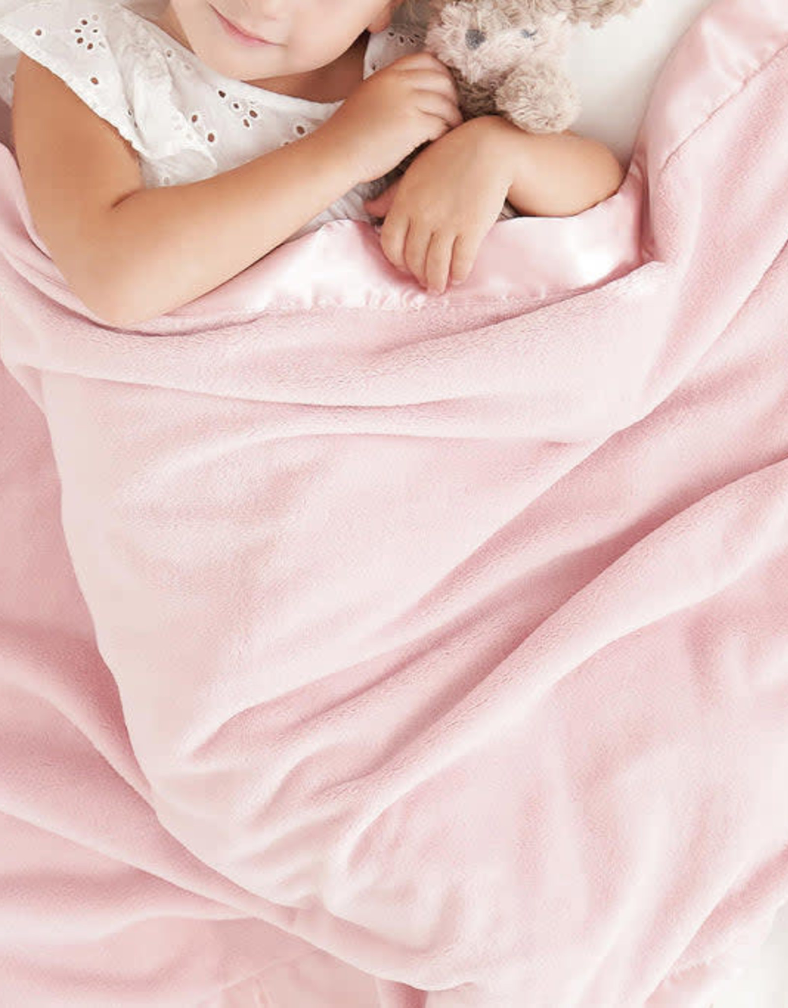 Elegant Baby Fleece Satin Edge Blanket Pink