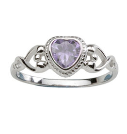 June Sterling Birthstone Baby Ring