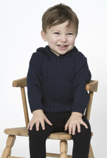 Carriage Boutique Cable Hooded Sweater Navy xx