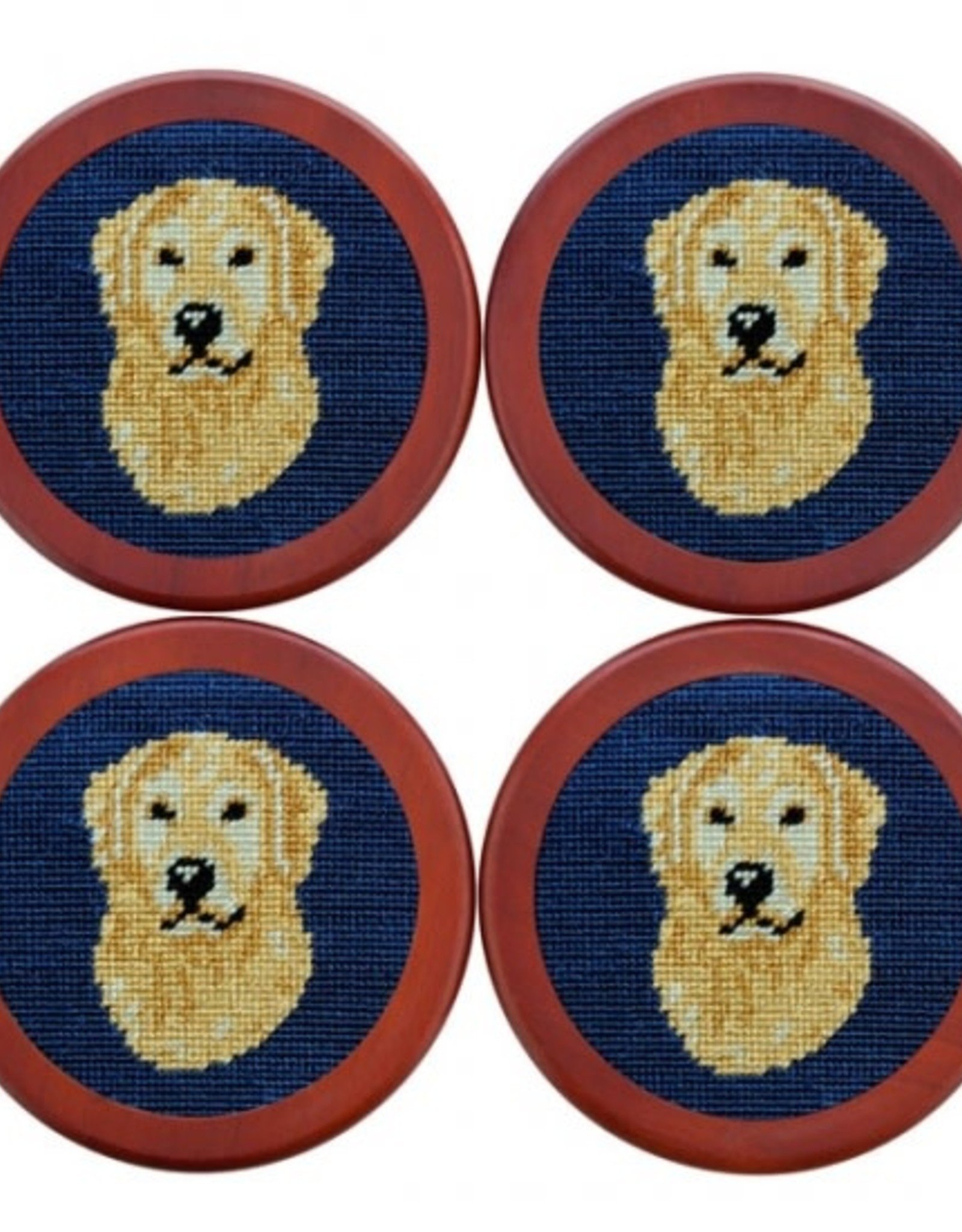 Smather's & Branson Coaster Set Golden Retriever Head Set 4