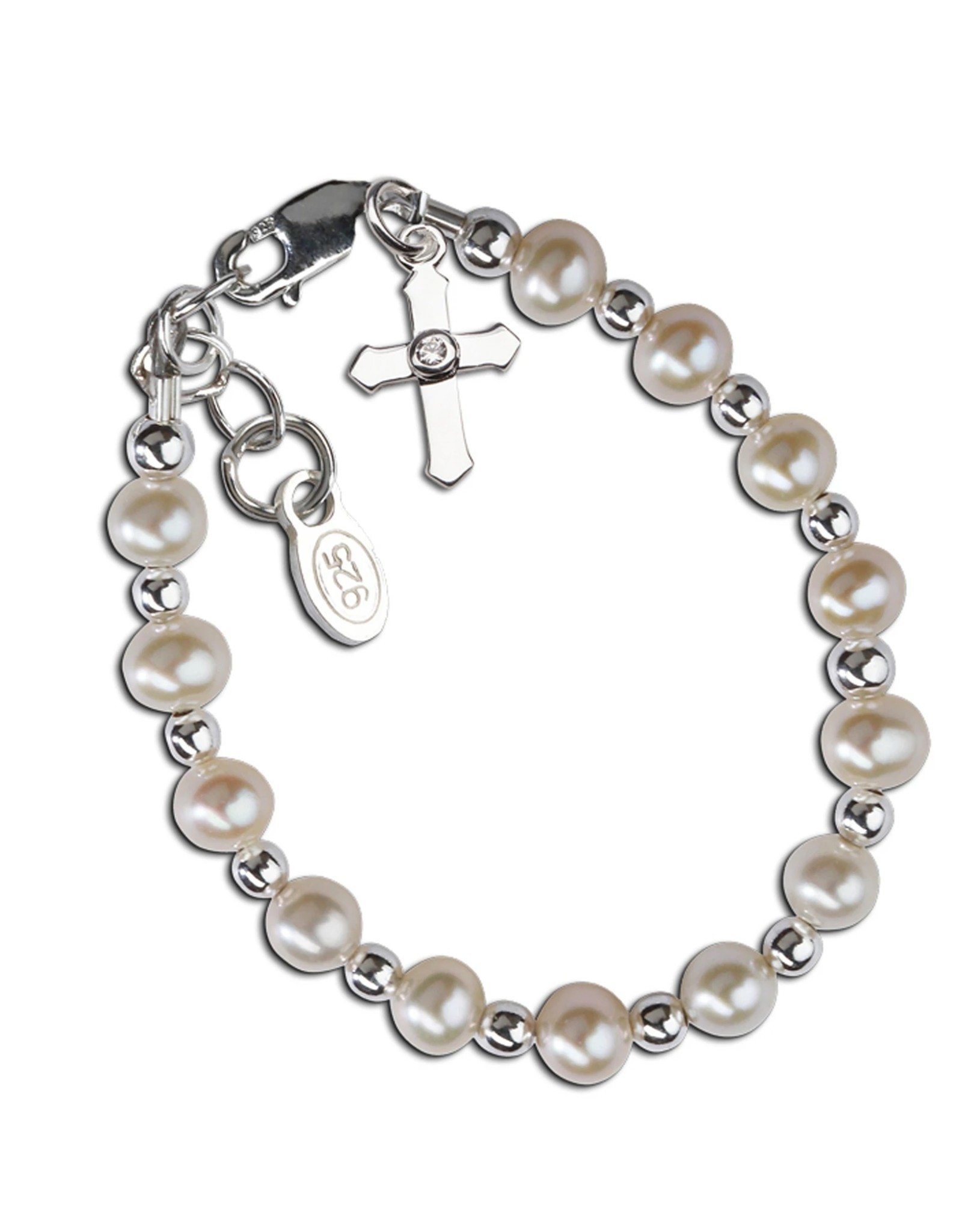 Cherished Moments Kaitlyn Sterling Cross Bracelet 0-12mo