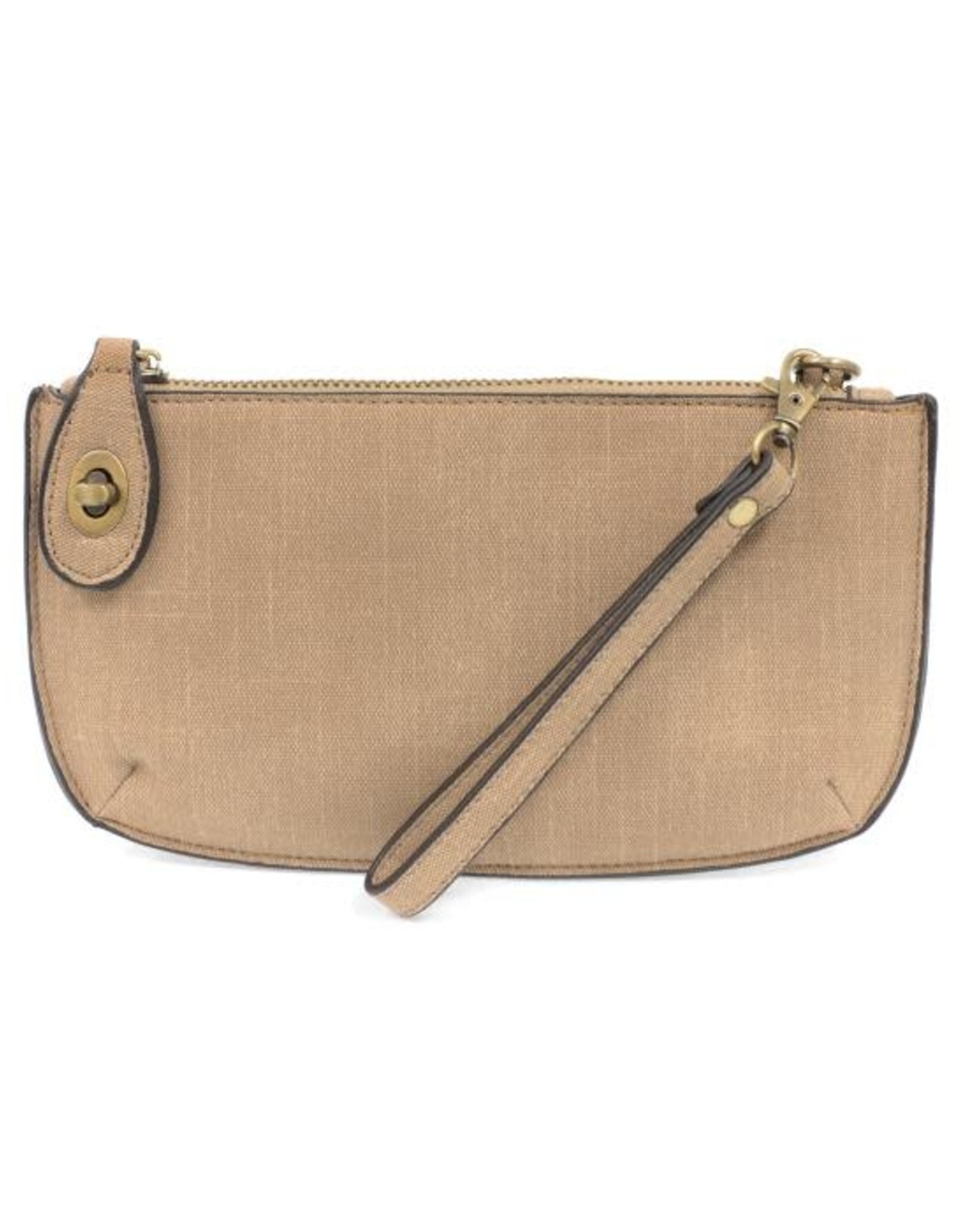 Joy Susan Cocoa Faux Linen Mini Crossbody Wristlet Clutch