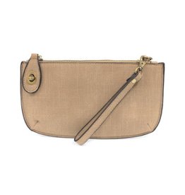 Joy Susan Cocoa Faux Linen Mini Crossbody Wristlet Clutch