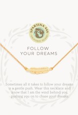 Spartina Follow Your Dream Feather Necklace Gold