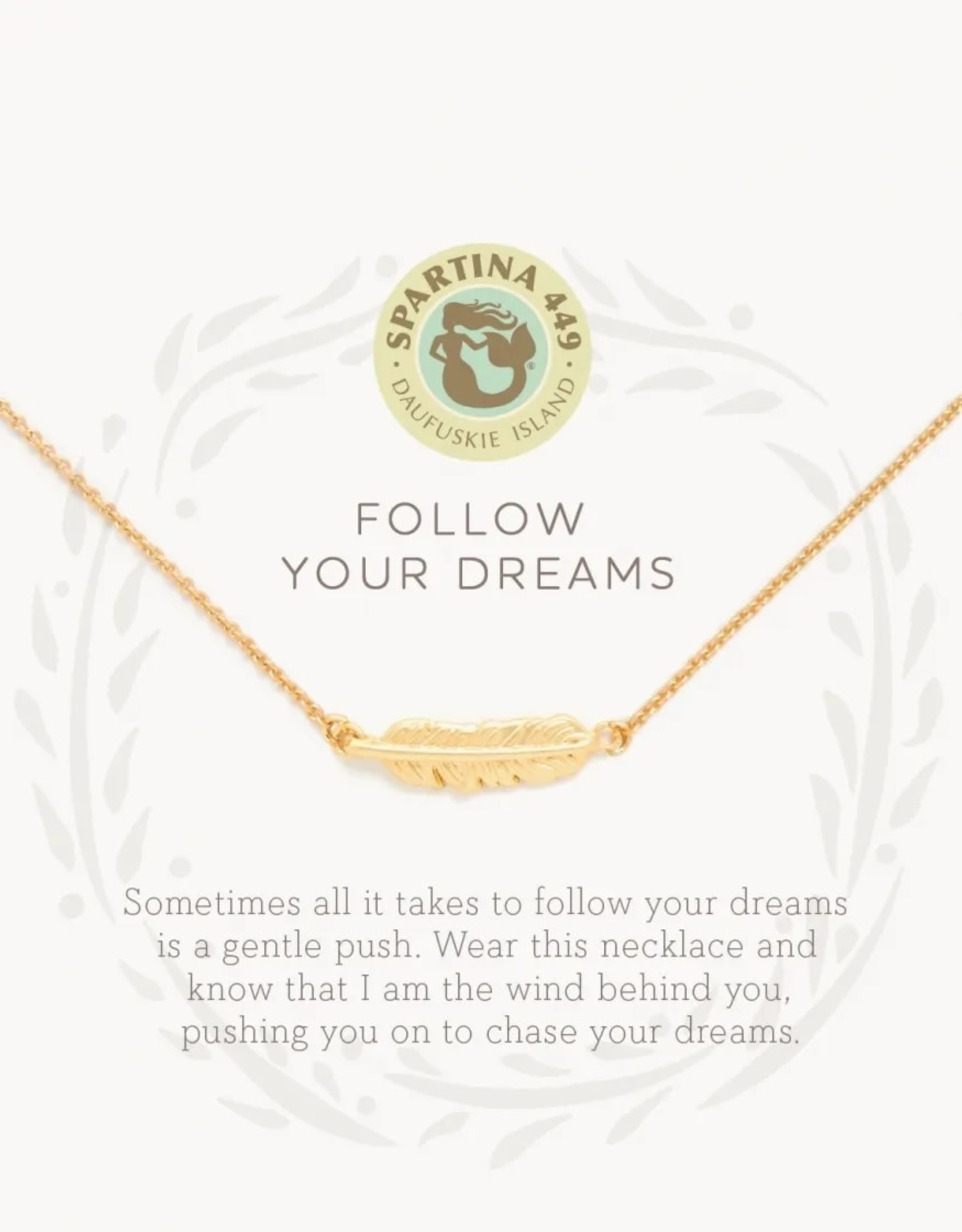 Spartina Follow Your Dream Feather Necklace Gold