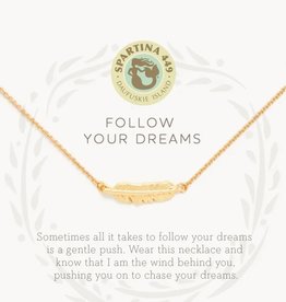 Spartina Follow Your Dream Feather Necklace Gold