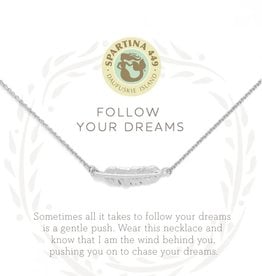 Spartina Follow Your Dream Feather Necklace Silver