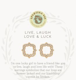 Spartina Live Laugh Luck Quarterfoil Gold Earrings