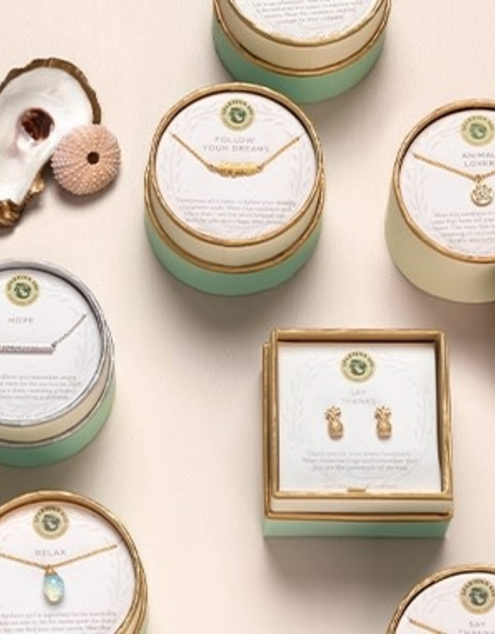 Spartina Live Laugh Luck Quarterfoil Gold Earrings