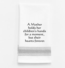 Wild Hare Designs Towel A mother holds her children's hands for a moment...