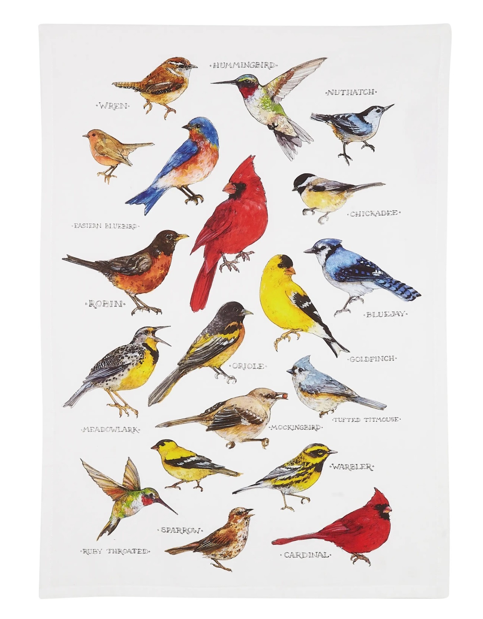 Field Guide Birds Towel