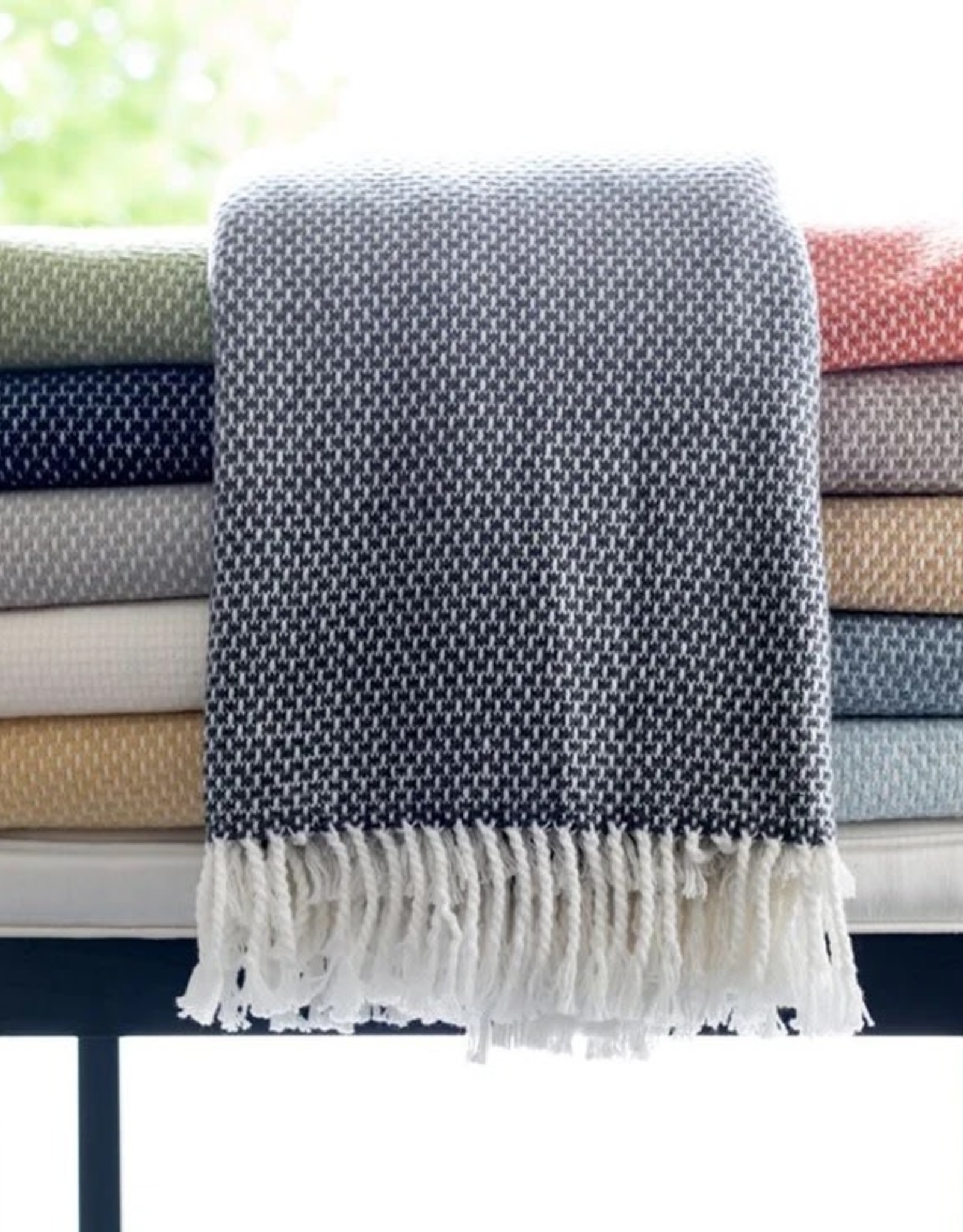 A Soft Idea Sage Grain of Rice Cotton Throw
