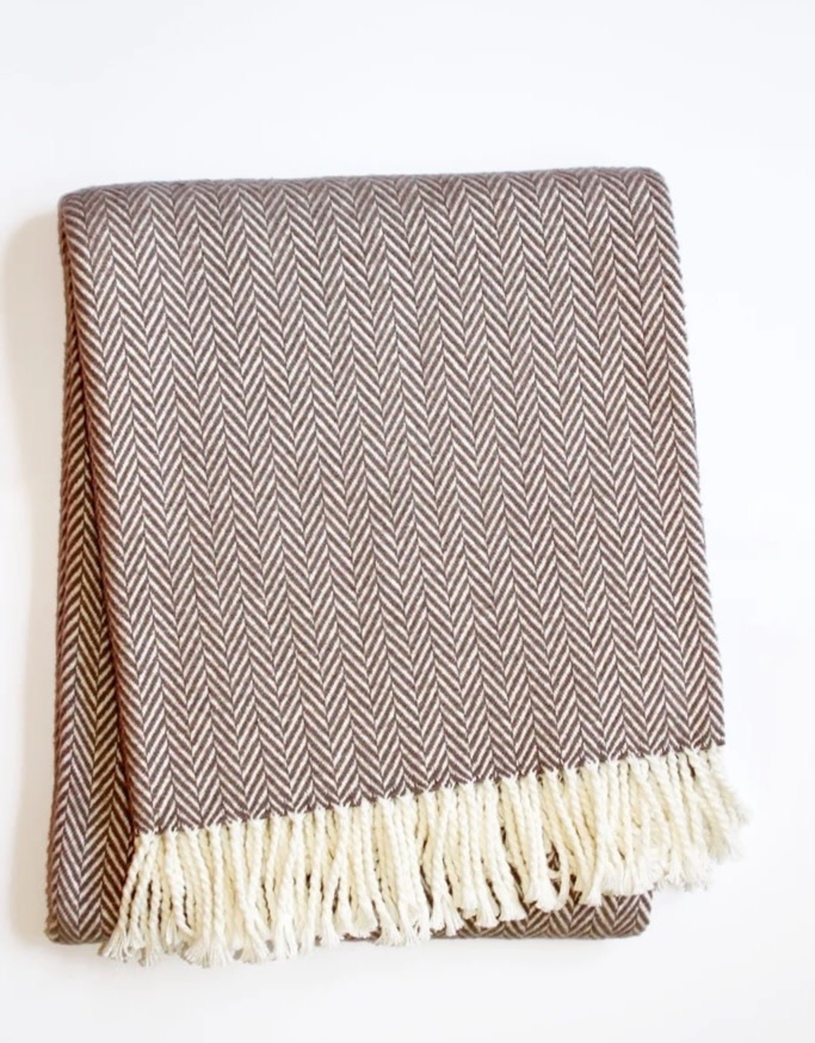A Soft Idea Herringbone Plush Throw Cinnamon