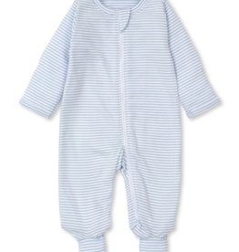 Kissy Kissy Zip Footie Blue Stripe