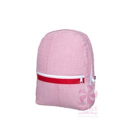Mint Small Backpack Red Seersucker