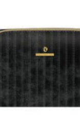 Spartina Black Velvet Quilted Cosmetic Bag