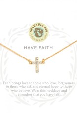Spartina Have Faith Cross Necklace Gold