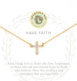 Spartina Have Faith Cross Necklace Gold