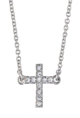 Spartina Have Faith Cross Necklace Silver