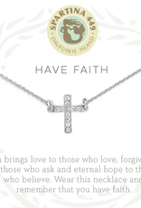 Spartina Have Faith Cross Necklace Silver