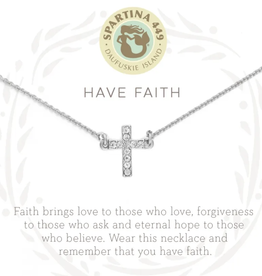 Spartina Have Faith Cross Necklace Silver xx