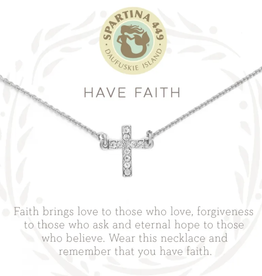 Spartina Have Faith Cross Necklace Silver