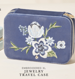 Spartina Embroidered XL Jewelry Travel Case Blue