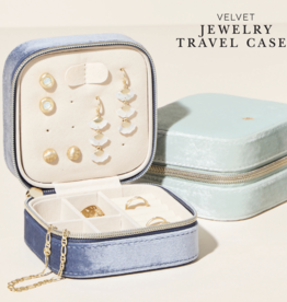 Spartina Blue Velvet Jewelry Case