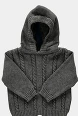 Carriage Boutique Cable Hooded Sweater Grey xx