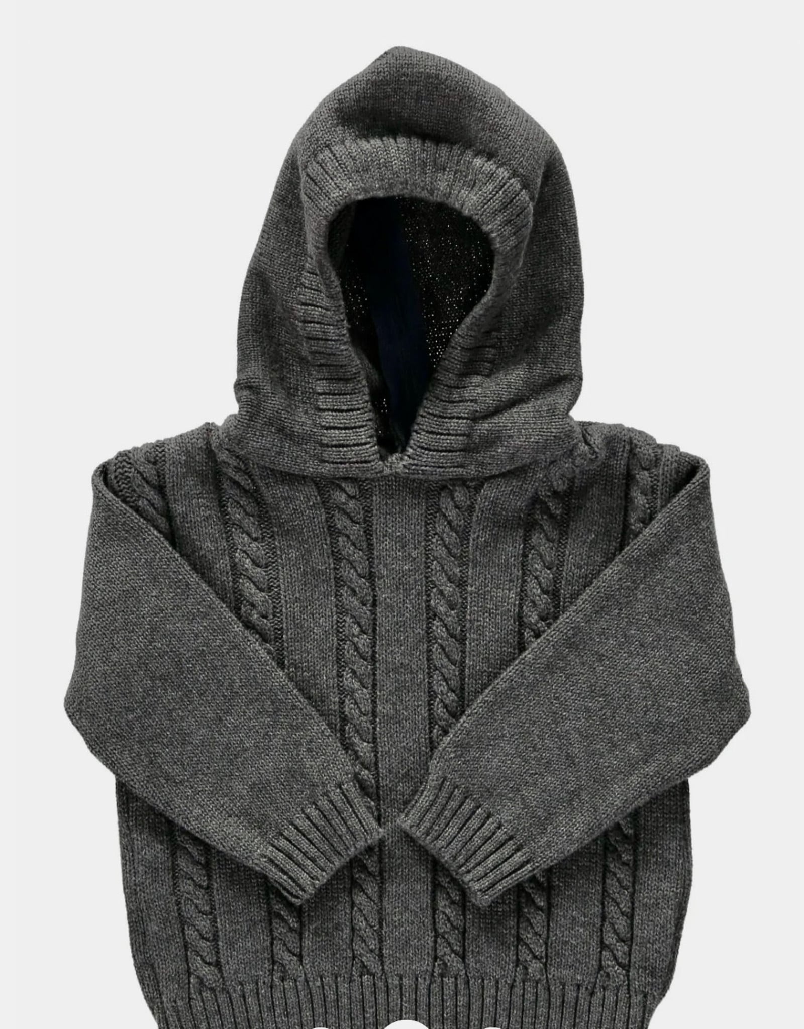Carriage Boutique Cable Hooded Sweater Grey xx