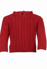 Carriage Boutique Cable Hooded Sweater Red