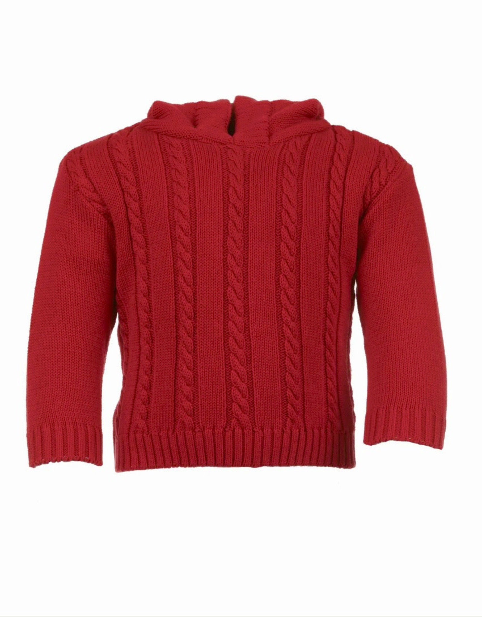 Carriage Boutique Cable Hooded Sweater Red