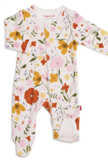 Magnificent Baby Posies Floral Velour Magnetic Footie