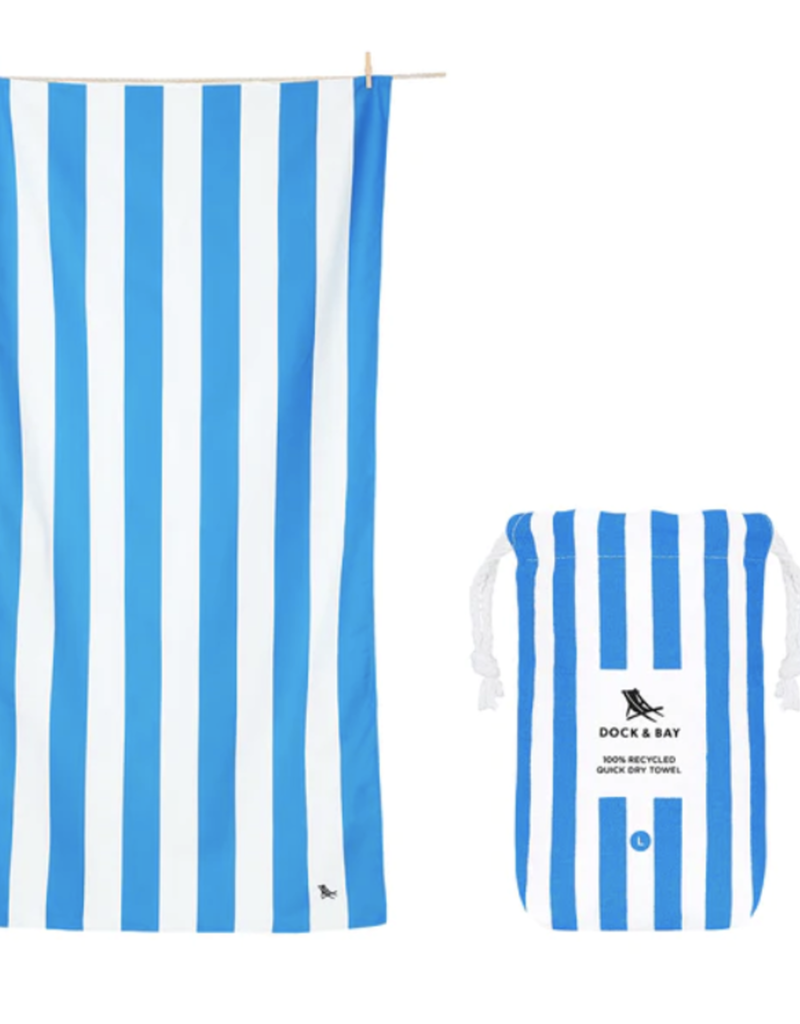 Dock & Bay Quick Dry Cabana Towel Bondi Medium Blue